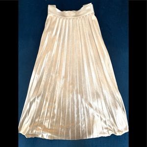 Zara Woman gold pleated skirt